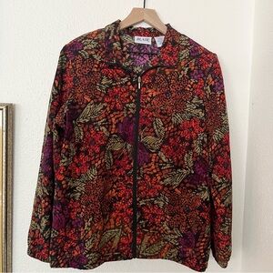 VTG Blair Floral Zip-Up Lightweight Jacket